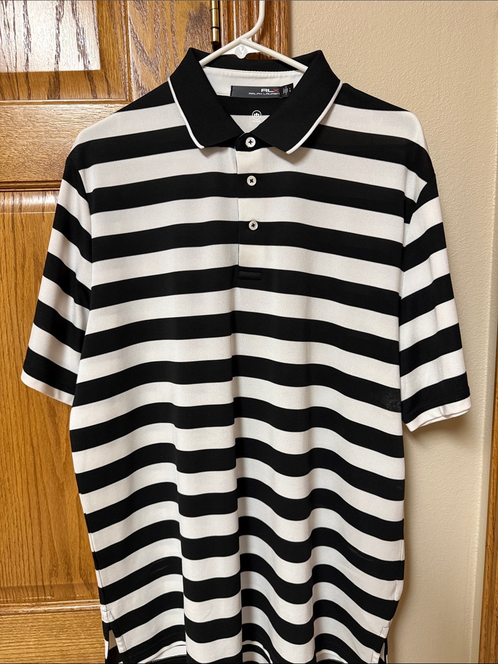 Ralph Lauren Black and White Horizontal Stripe Polo